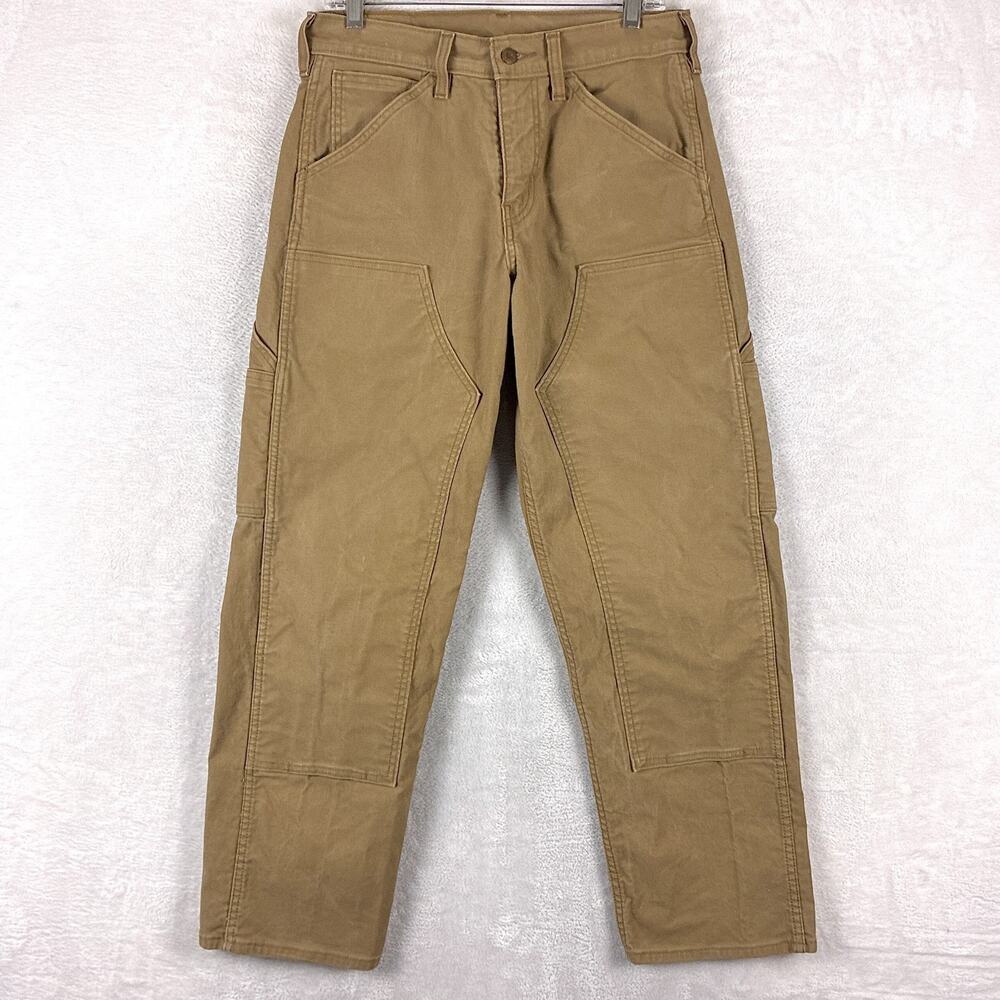 Levis 565 Jeans Mens 31x30 Brown Workwear Double Knee Canvas Carpenter Utility